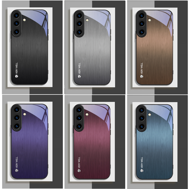Phone Cases With Magnet - Minimally brushed metal Suitable For Samsung
