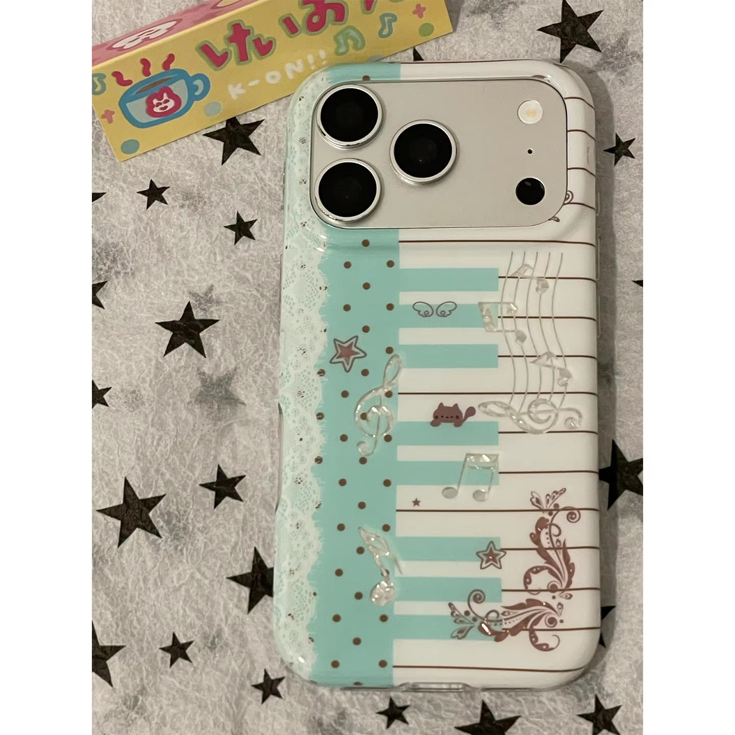 Phone Cases Green - Korea Ins Mint Green Kitten Piano