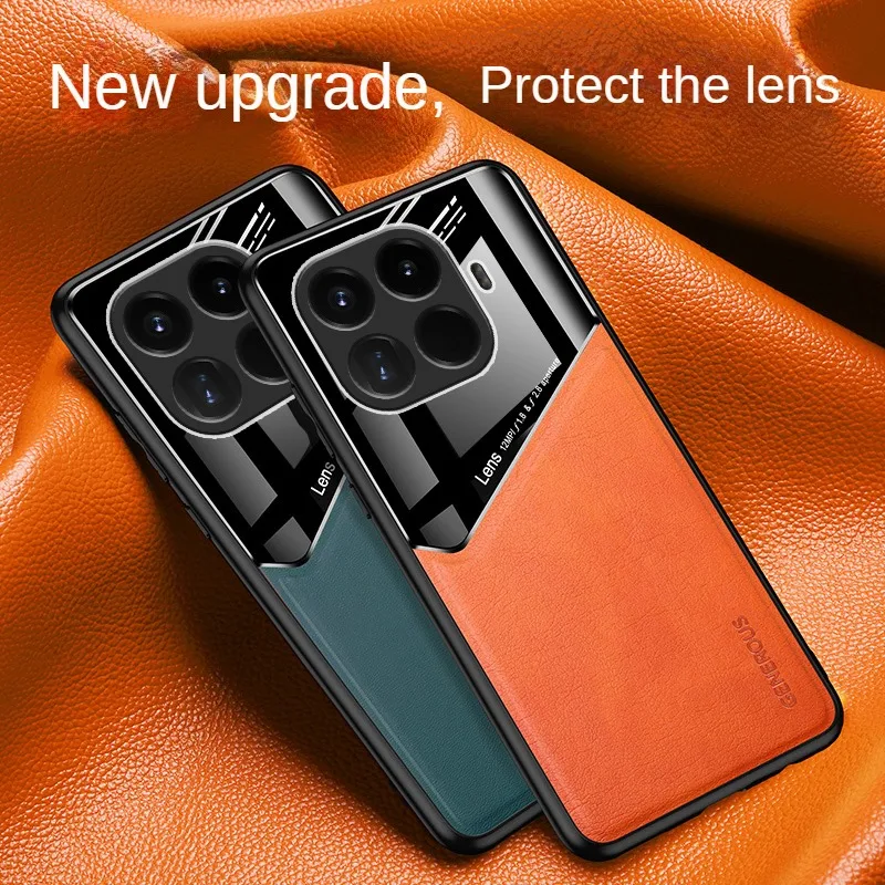 Phone Cases With Magnet - Leather Texture Phone Case For Xiaomi