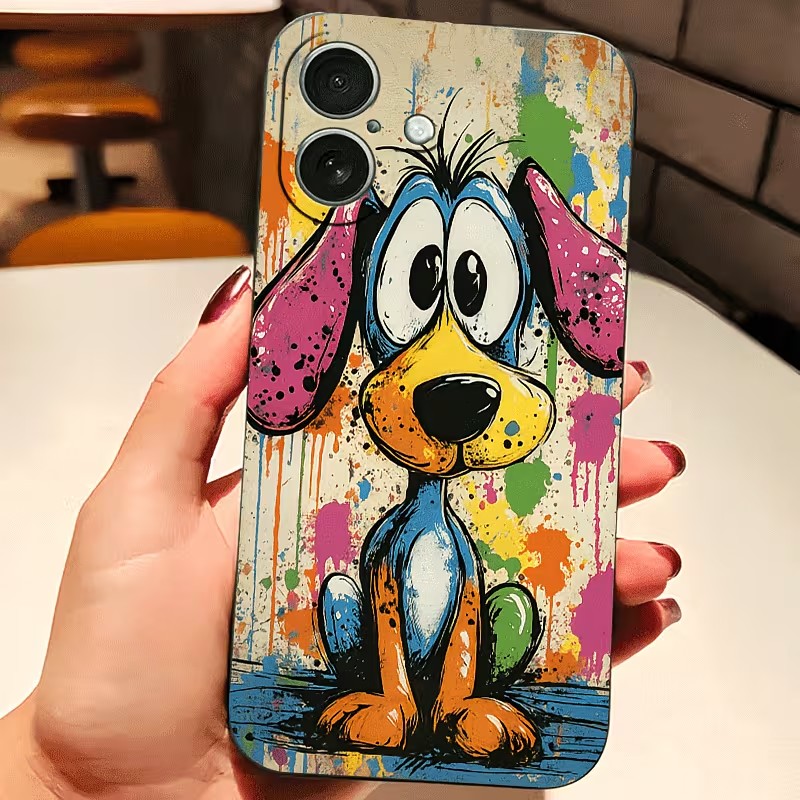 Phone Cases Cat - Graffiti Colored Puppy TPU Phone Case
