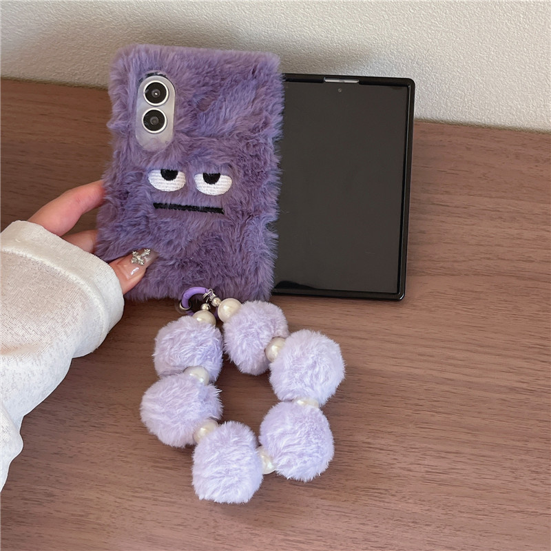 Phone Cases For Samsung - Cartoon Angry Face Expression Fluffy Fur