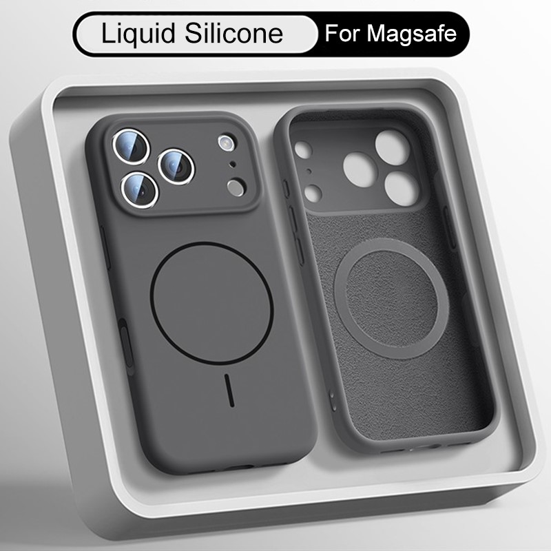 Phone Cases With Magnet - Luxury Liquid Silicone Case For iPhone