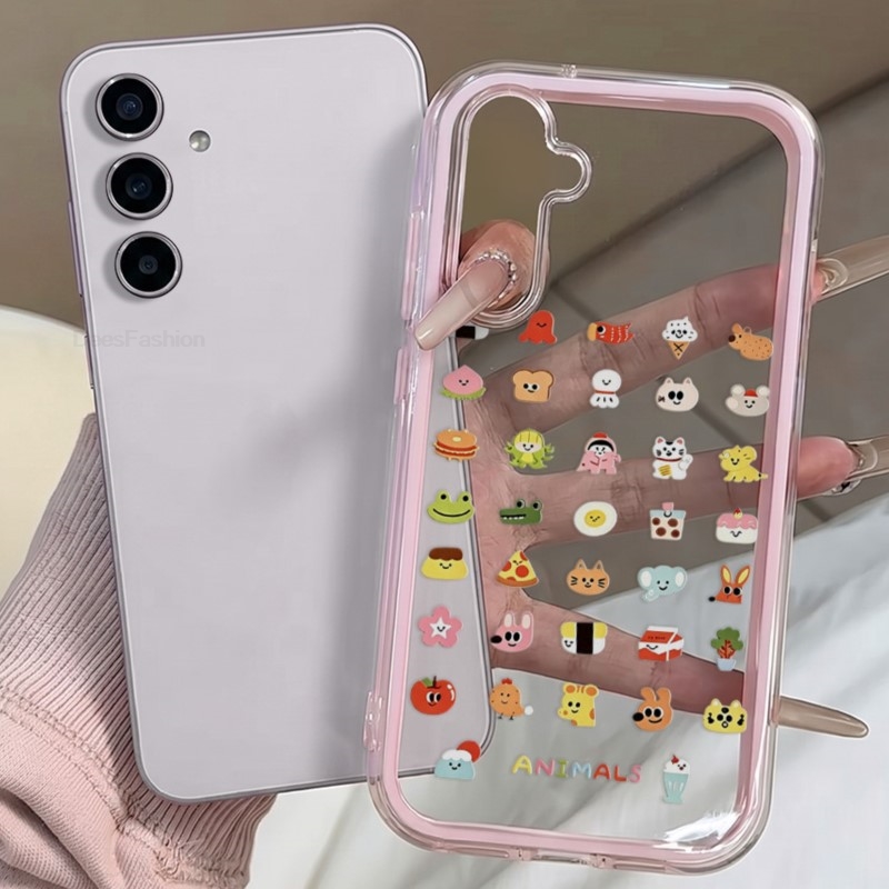 Phone Cases Cat - Cute Cat Dog TPU Clear Pink