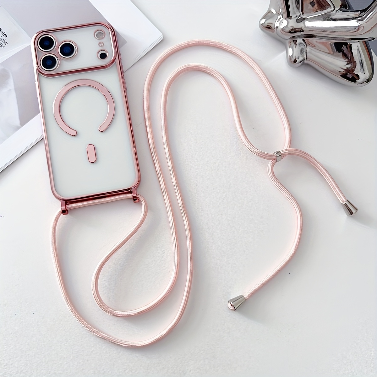 Luxury Necklace Cord Rope Lany - огляд і ціна Clear Magsafe Case