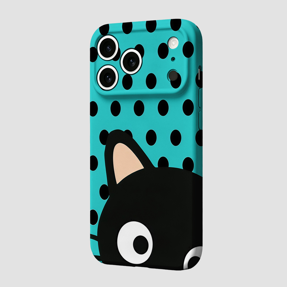 Turquoise Polka Dot Cat Phone  - огляд і ціна Phone Cases Cat