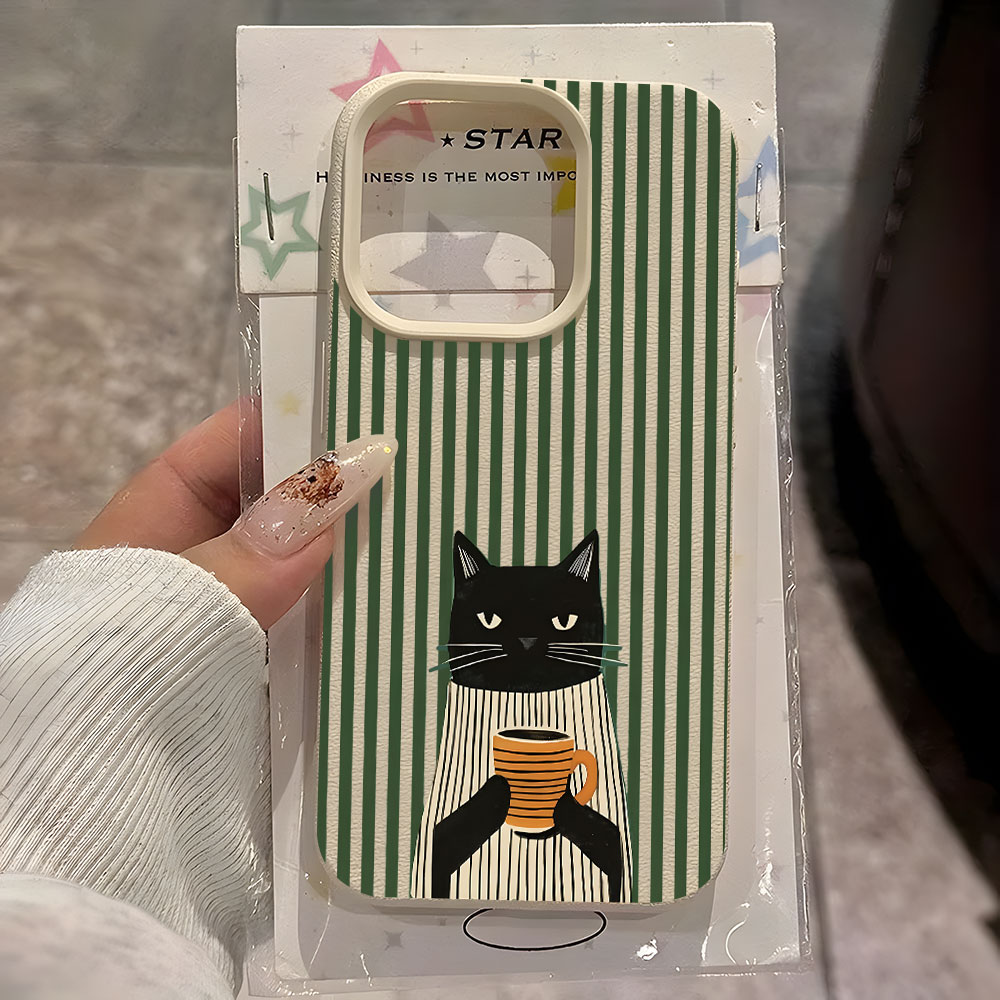 Funny Coffee Cat Pattern Lyche - огляд і ціна Phone Cases Cat