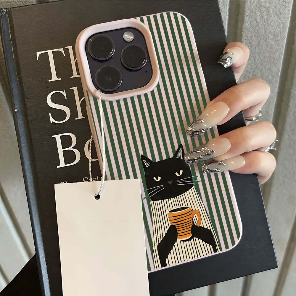 Funny Coffee Cat Pattern Lyche - огляд і ціна Phone Cases Cat