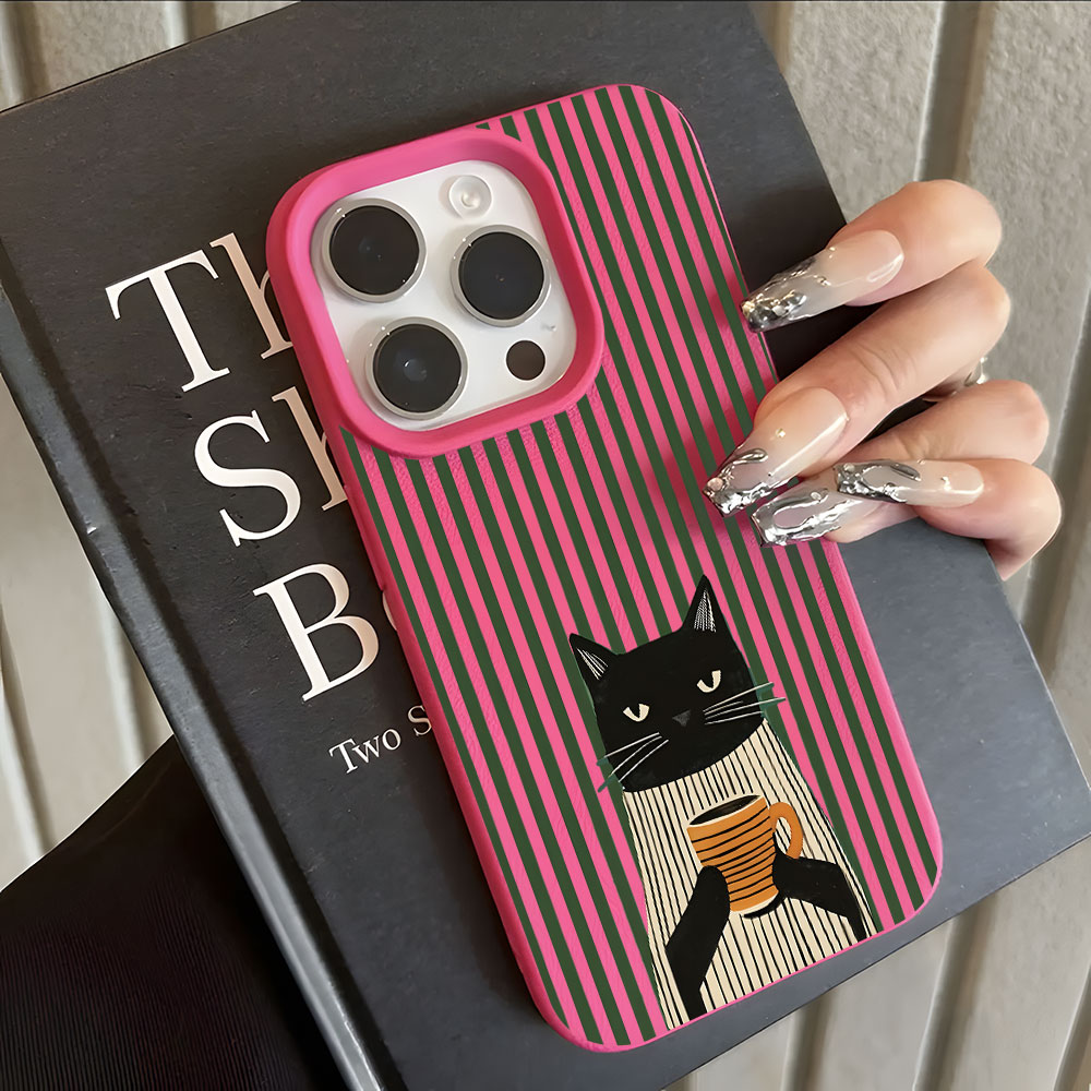 Funny Coffee Cat Pattern Lyche - огляд і ціна Phone Cases Cat