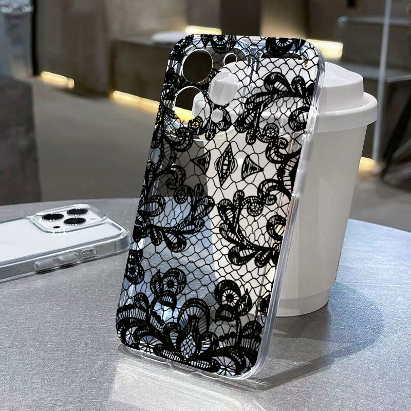 Trendy Black Lace Flower Patte - огляд і ціна Phone Cases Xiaomi