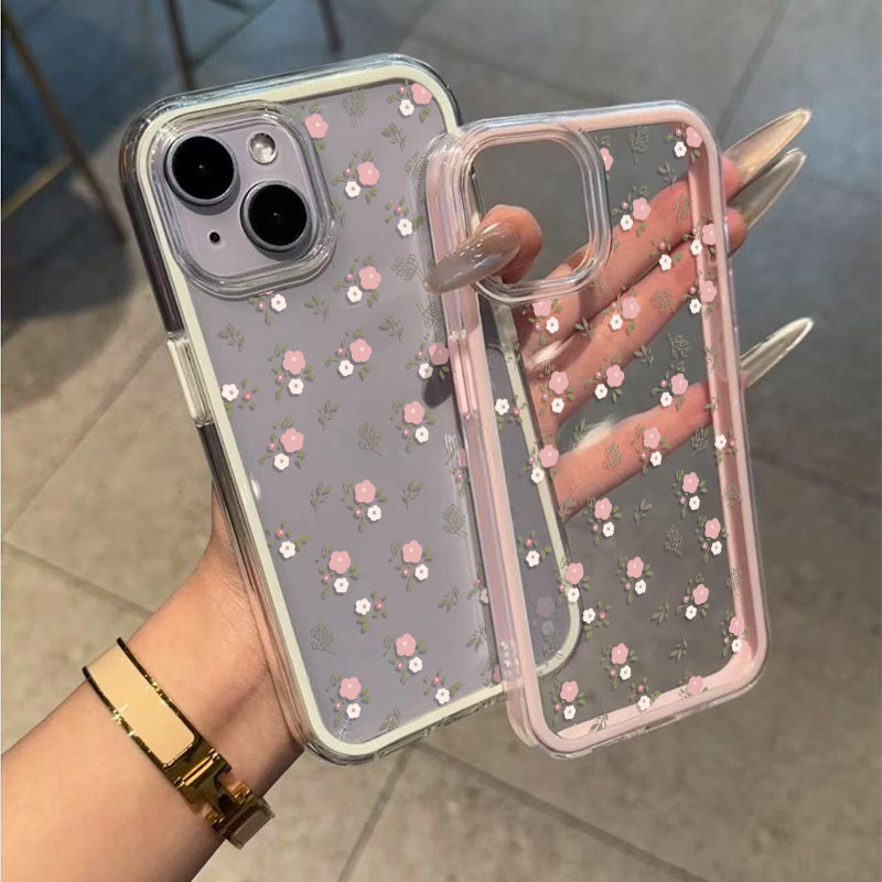 Green Leaves Pink Flower 2in1  - огляд і ціна Phone Cases Green