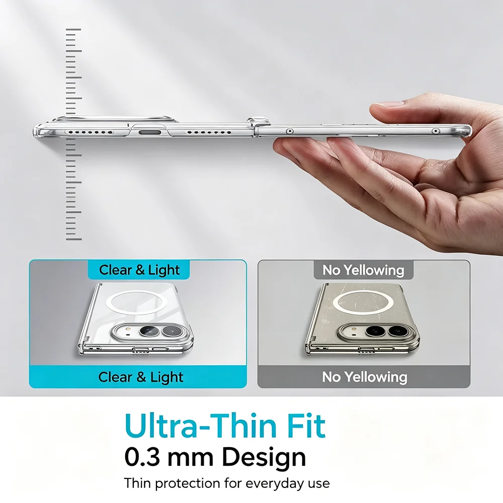 HANNUO For iPhone Duo Fold Cas - огляд і ціна Clear Magsafe Case