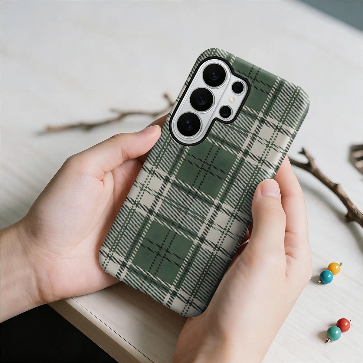 Green Plaid Pattern 2-in-1 Dua - огляд і ціна Phone Cases Green