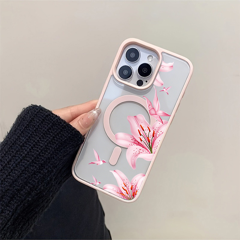 Pink Flower And Birds Magnetic - огляд і ціна Phone Cases Magsafe