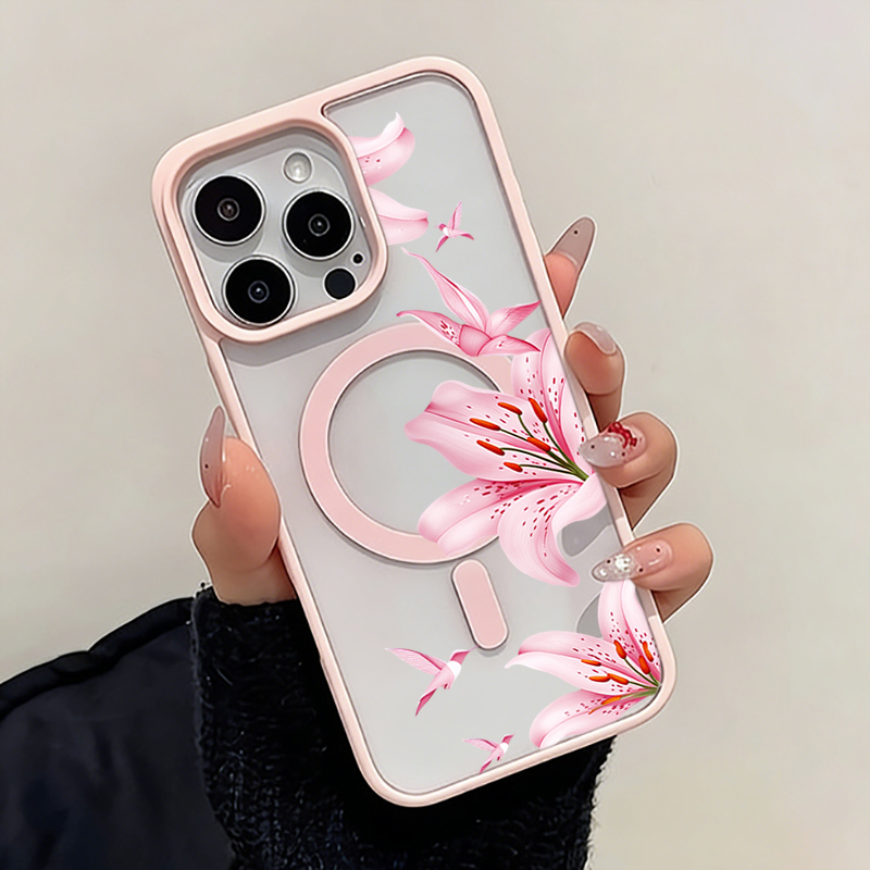 Pink Flower And Birds Magnetic - огляд і ціна Phone Cases Magsafe