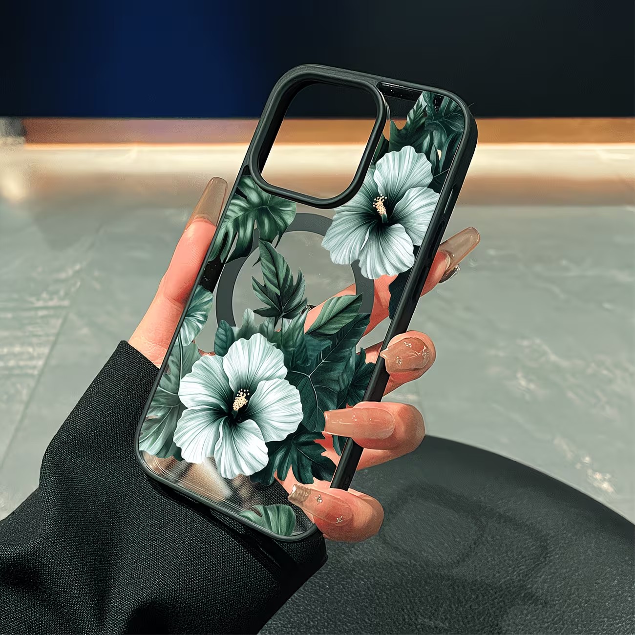 Green Floral Print Phone Case  - огляд і ціна Clear Magsafe Case